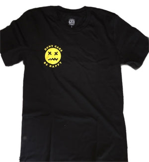 BE HAPPY T-Shirt - Super Soft 100% Cotton Black Tee