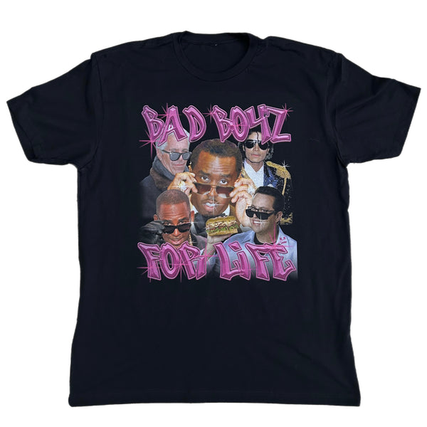 BAD BOYZ SERVING LIFE T-Shirt - Bold Graphic Tee with Dark Humor