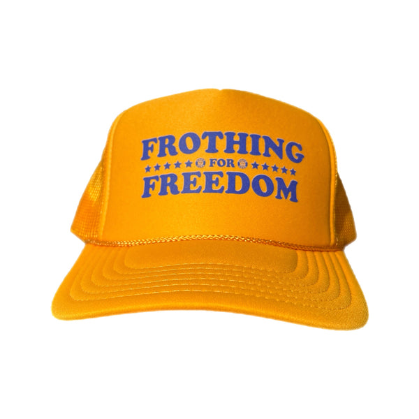 FROTHING FOR FREEDOM TRUCKER GOLD/BLUE